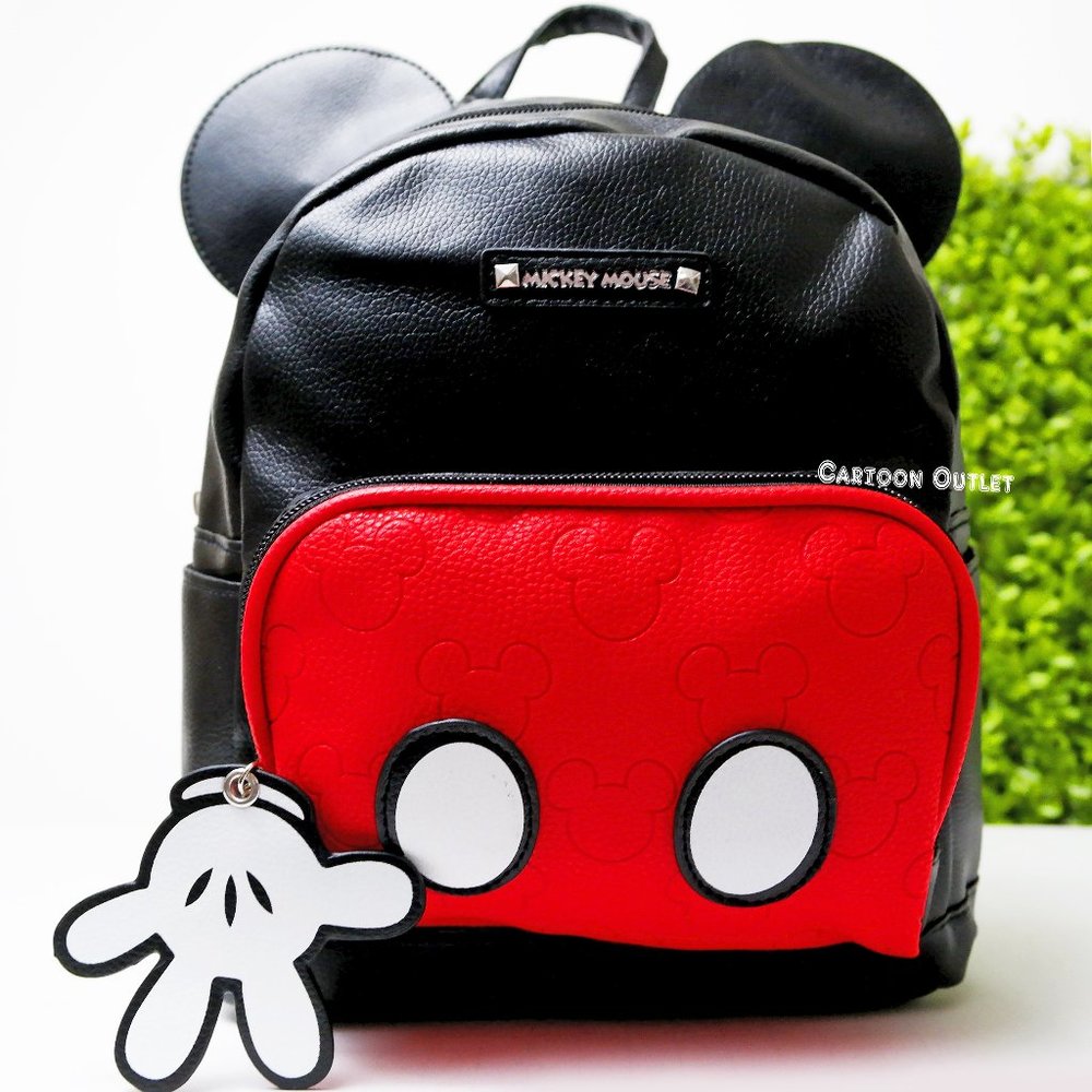 Mickey Mouse Backpack Purse 10" Faux Leather Disney Lady Carry All Travel Bag